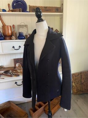DC Women's Black Double-Breasted Peacoat